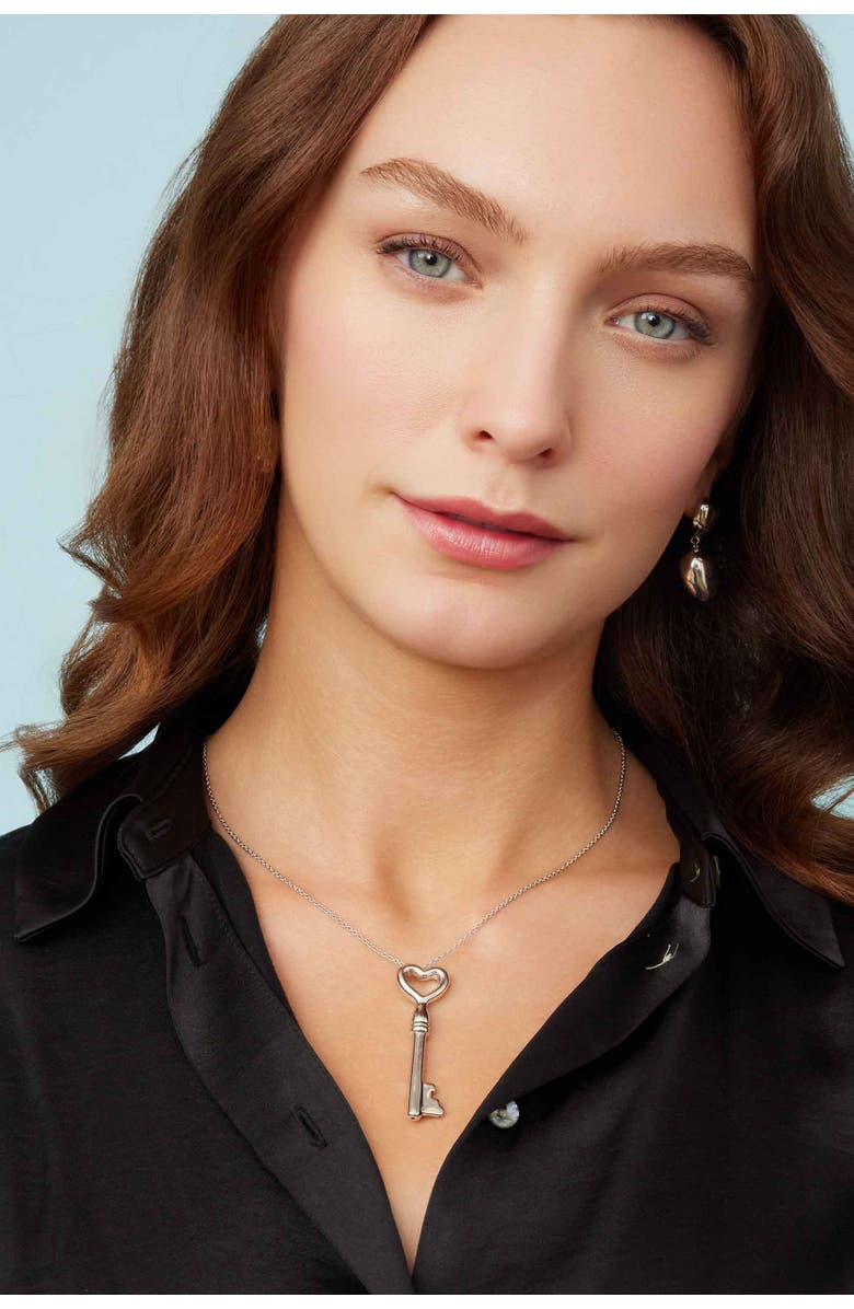 Oradina Sterling Silver Lover Statement Drop Earrings, Alternate, color, Silver