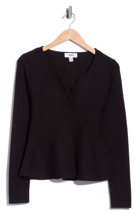 Peplum Button Front Cardigan