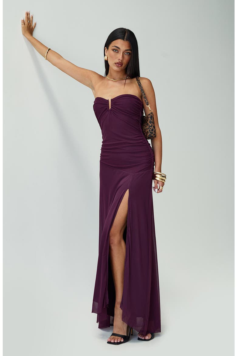 Barbarella Strapless Gown, Alternate, color, PURPLE