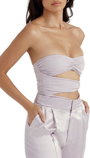 HOUSE OF CB Joie Flower Trim Strapless Bodysuit | Nordstrom