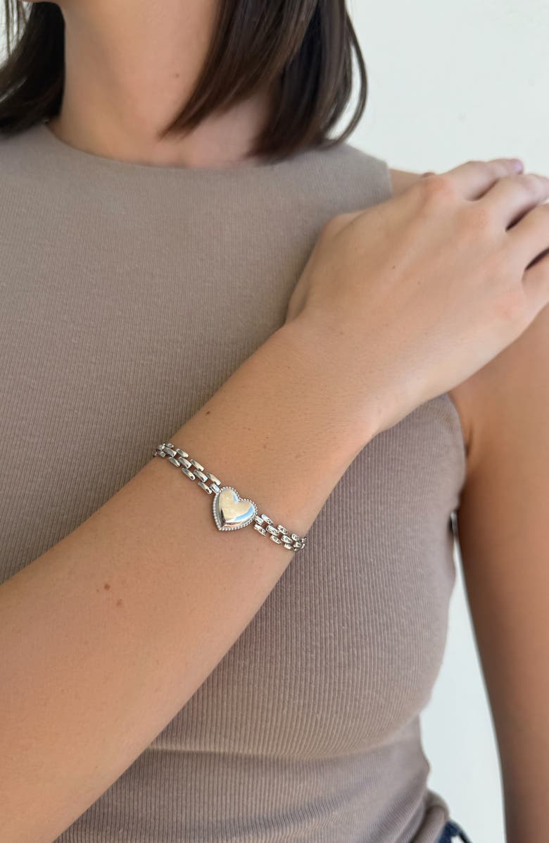 Adornia Heart Pendant Bracelet, Alternate, color,