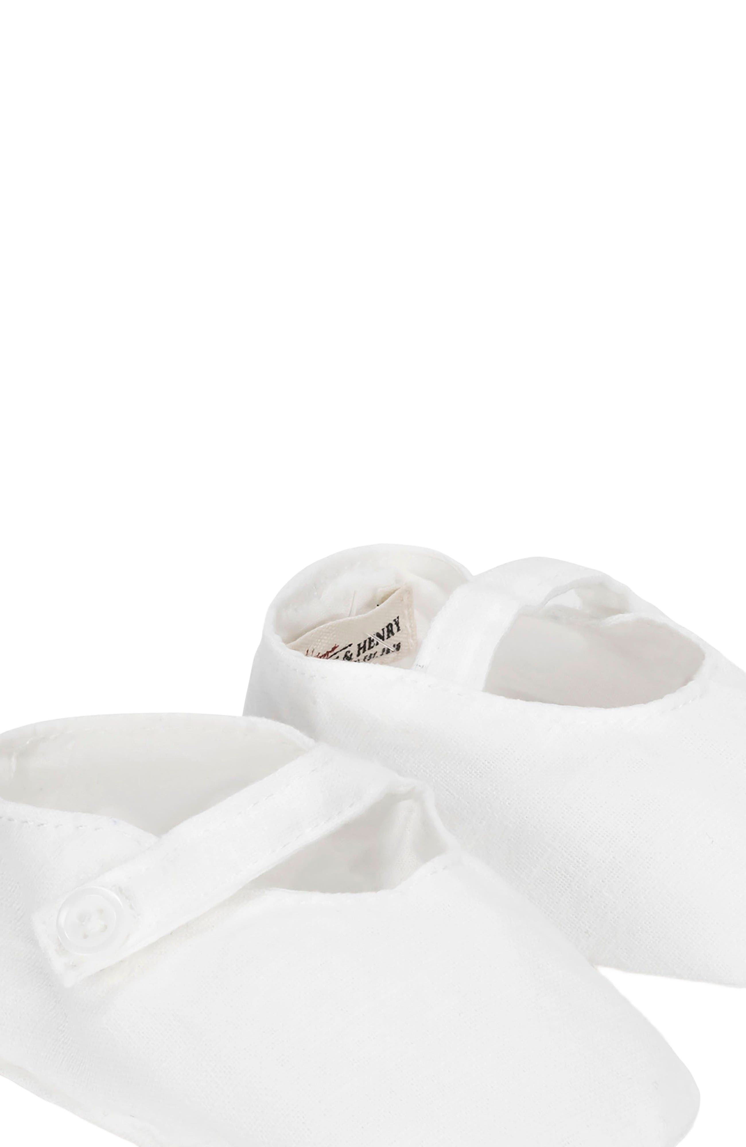 Hope & Henry Baby Linen Button Strap Soft Shoe, Infant, Alternate, color, 