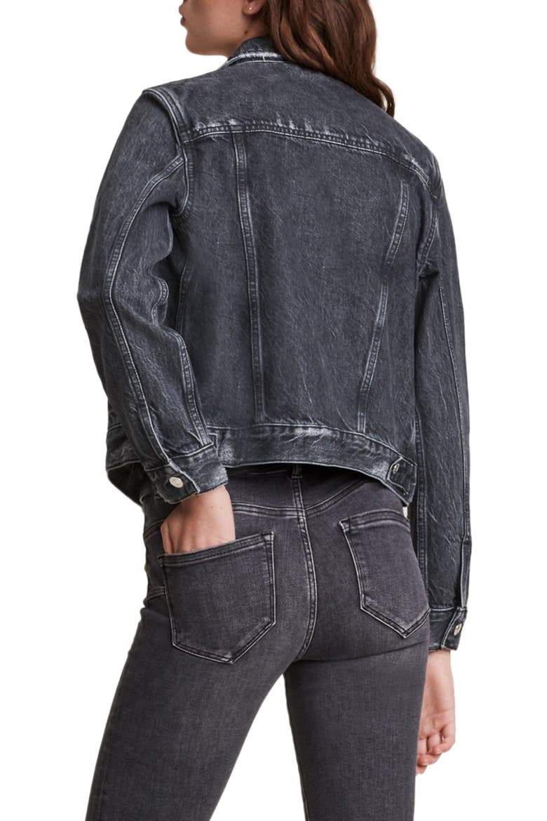 Women's Hay Distressed Denim Jacket, Alternate, color, WASHED BLACK