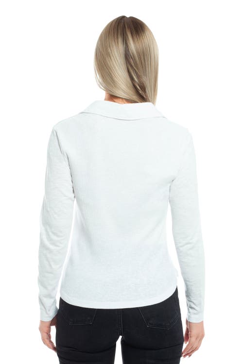 Wilt Clothing Scoop Neck Long Sleeve Polo Tee With Round Hem In Green