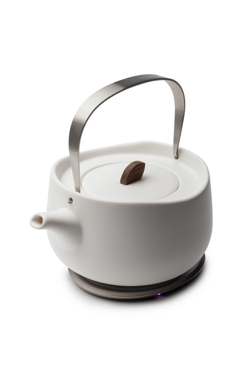 OHOM INC Leiph Self-heating Teapot Set, Alternate, color, Jasmine White