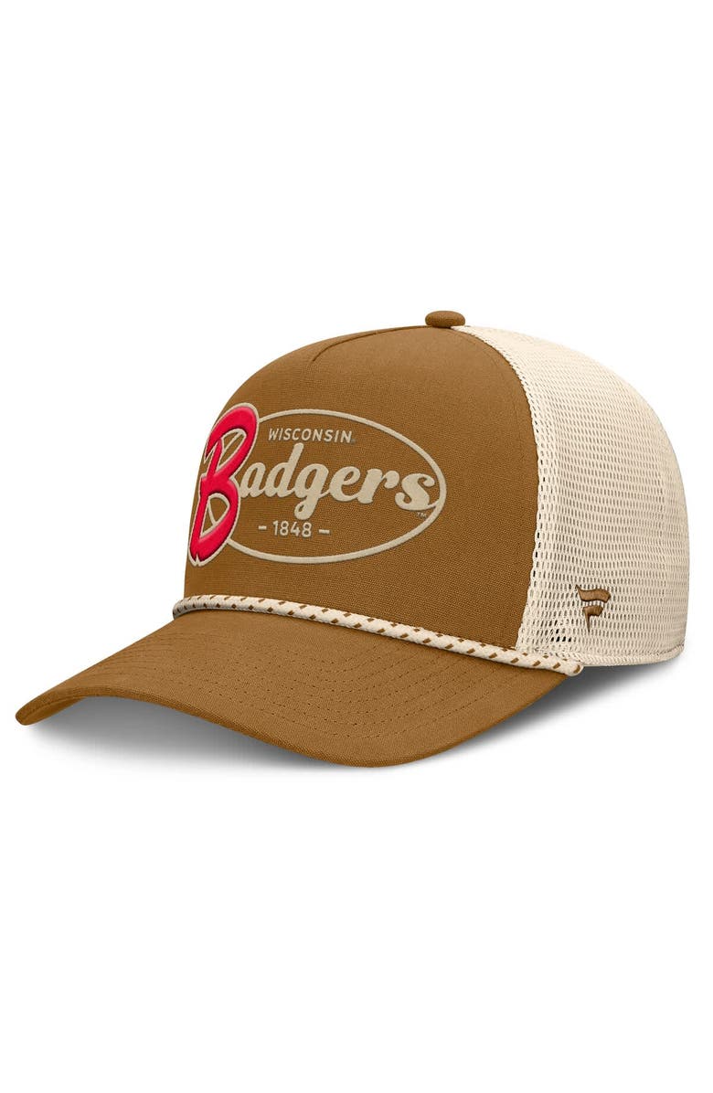 FANATICS Men's Fanatics Brown Wisconsin Badgers Trucker Adjustable Hat, Main, color, Brown