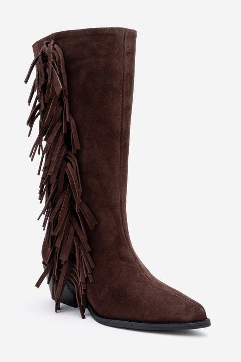 Orlo Leather Fringed Western Boot