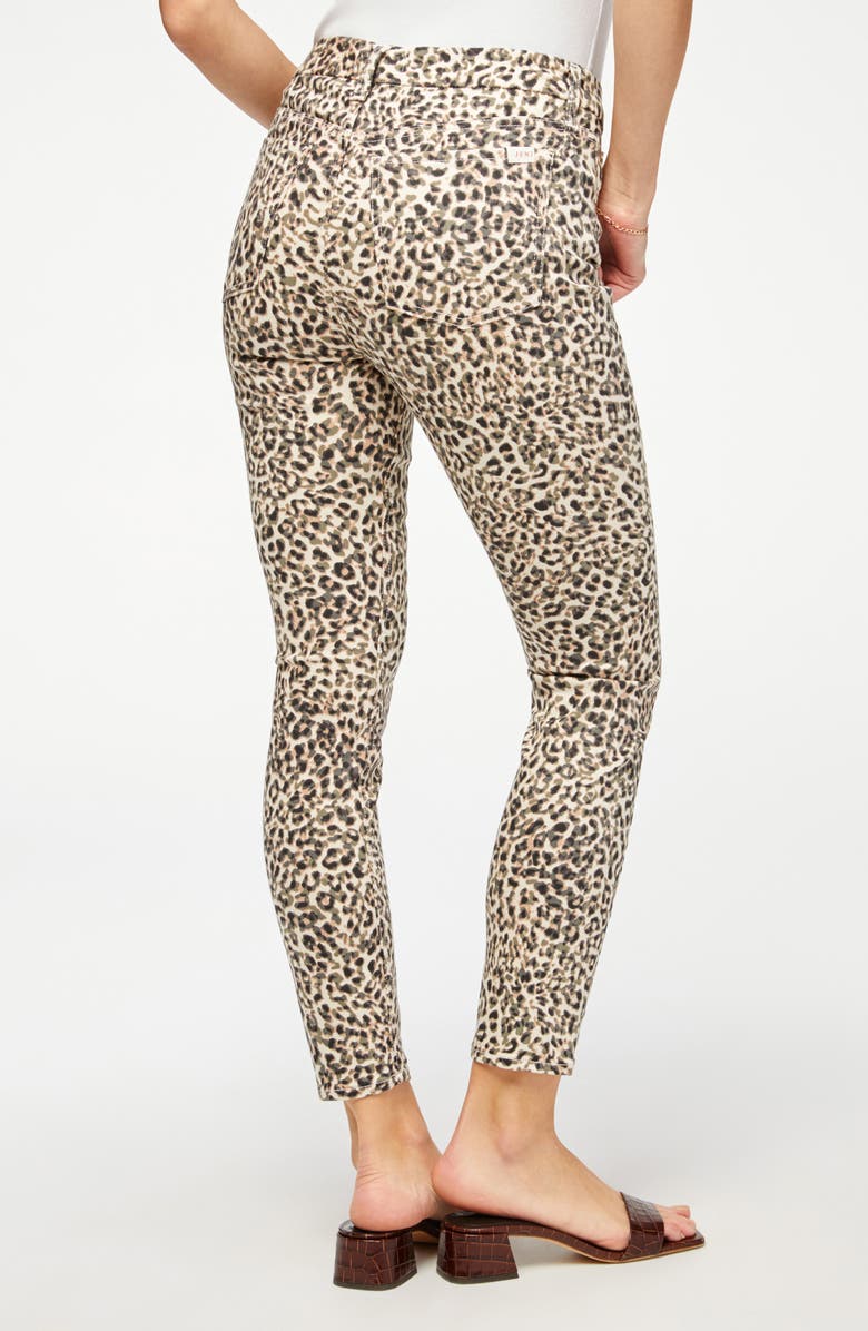 JEN7 by 7 For All Mankind Leopard Print Ankle Skinny Jeans, Alternate, color, 