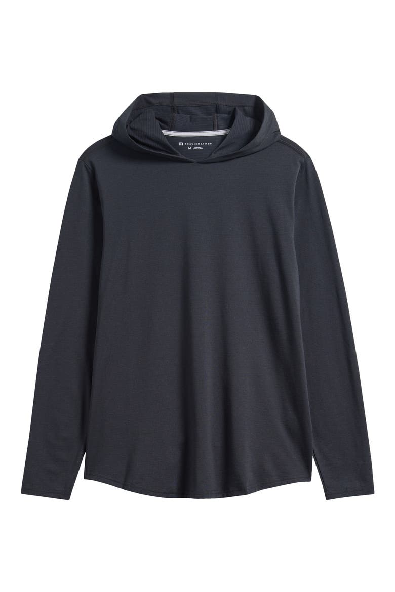 The Heater Series Hooded Long Sleeve Performance Jersey T-Shirt, Alternate, color, BLACK