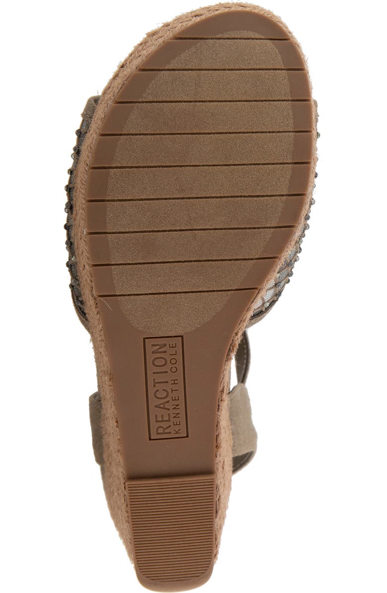 Reaction Kenneth Cole Caegan Rhinestone Mesh Espadrille Wedge Sandal, Alternate, color, Oak Mesh