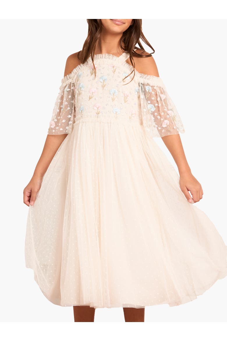 Kid's Dandelion Ditsy Bodice Kids Dress, Main, color, Cream