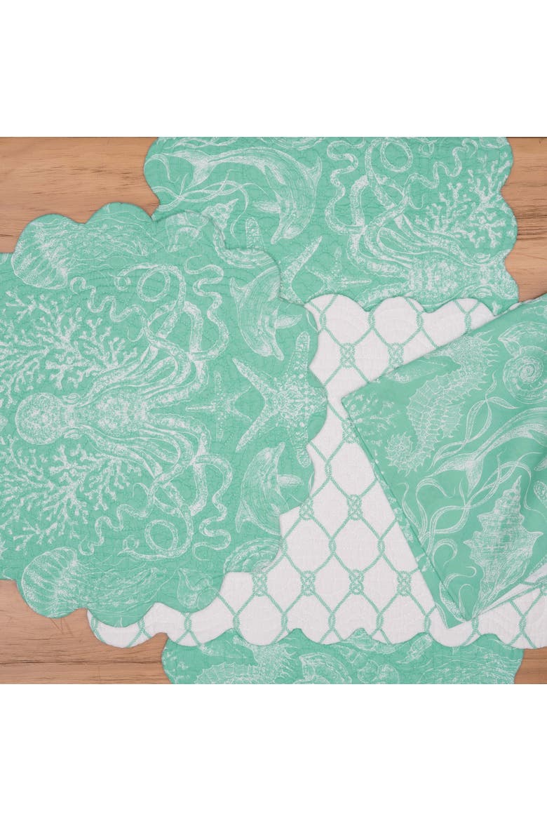 Turquoise Bay Napkin, Alternate, color, Blue