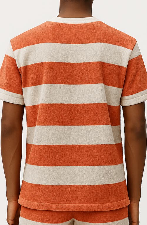 D.rt Classic Stripe Terry T-shirt In Orange