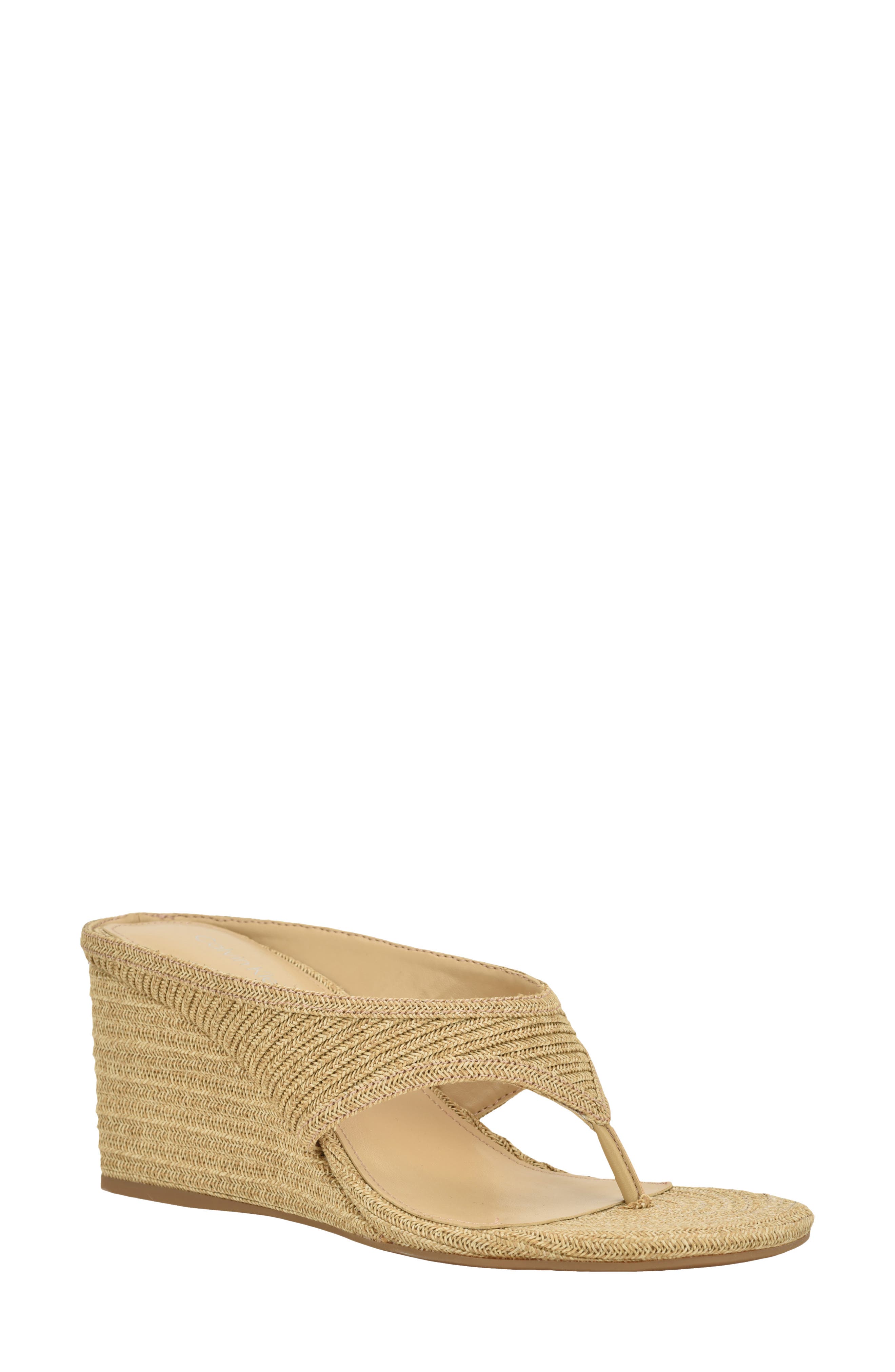 Calvin Klein Marcheli Wedge Sandal, Main, color, Raffia