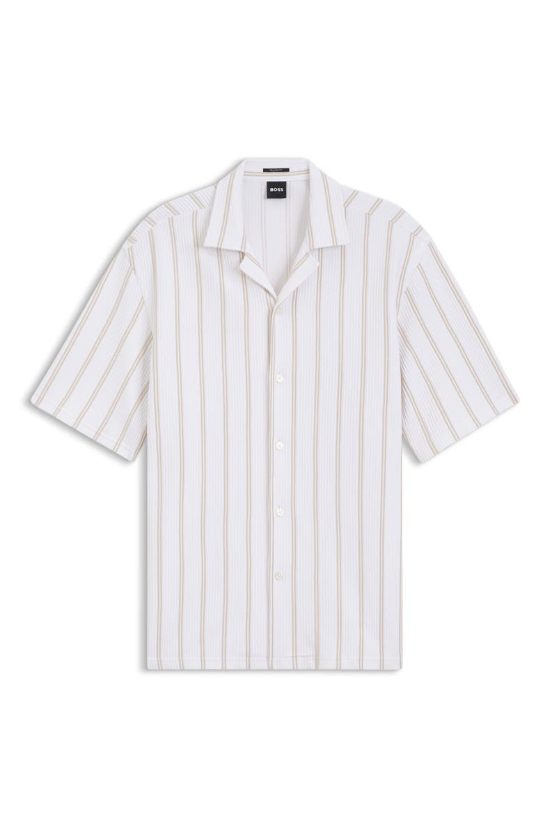 BOSS Lars Relaxed Fit Camp Shirt, Alternate, color, White