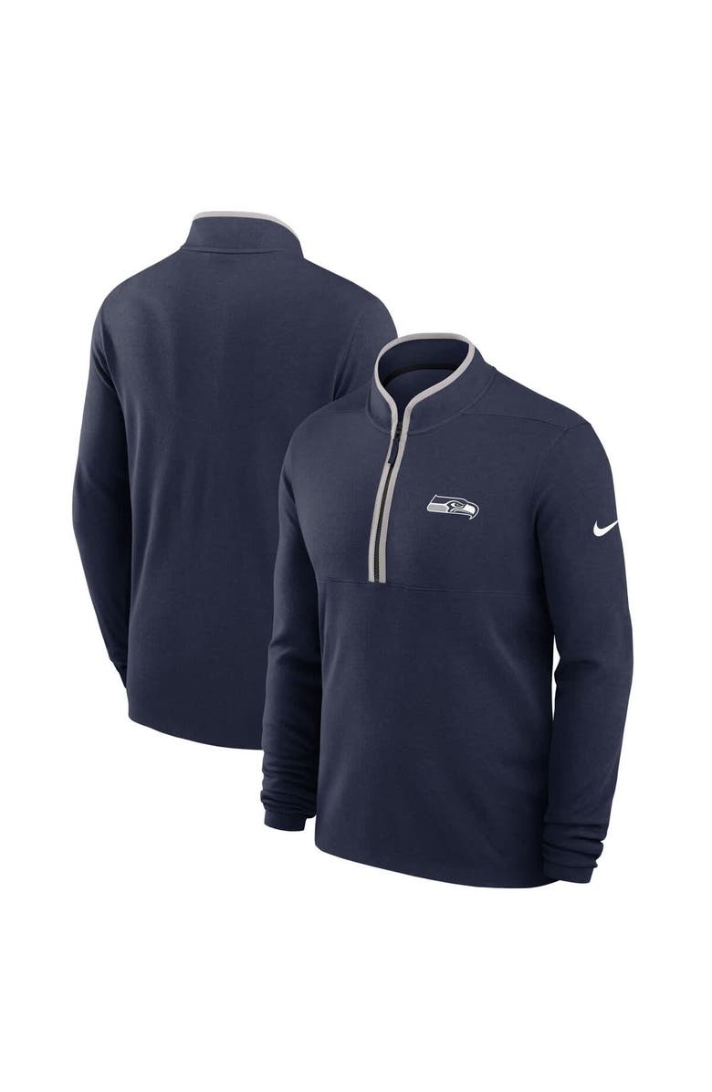Nike Men's Nike College Navy Seattle Seahawks Lightweight Victory Dri-FIT Half-Zip Pullover, Main, color, College Navy