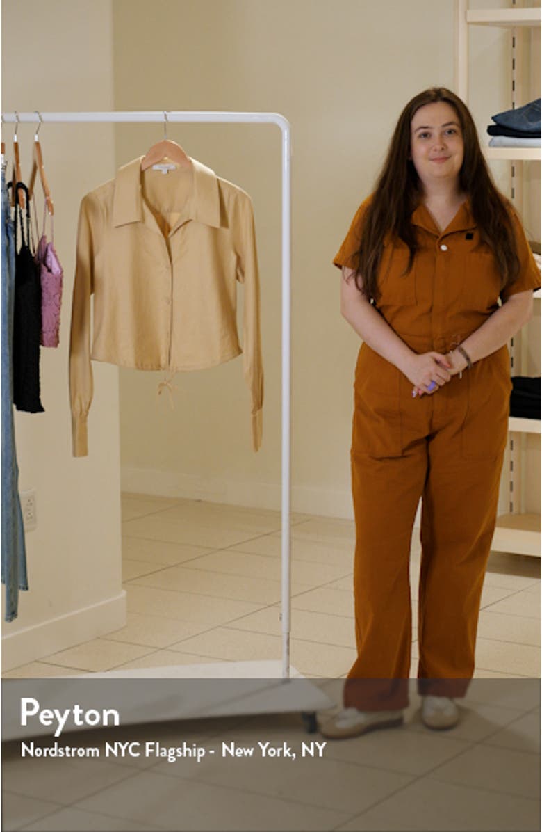 The Parker Linen Blend Crop Shirt, sales video thumbnail