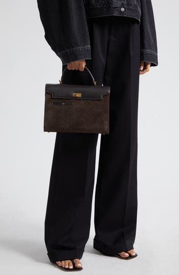 Anya Hindmarch Mortimer Suede & Leather Top Handle Bag
