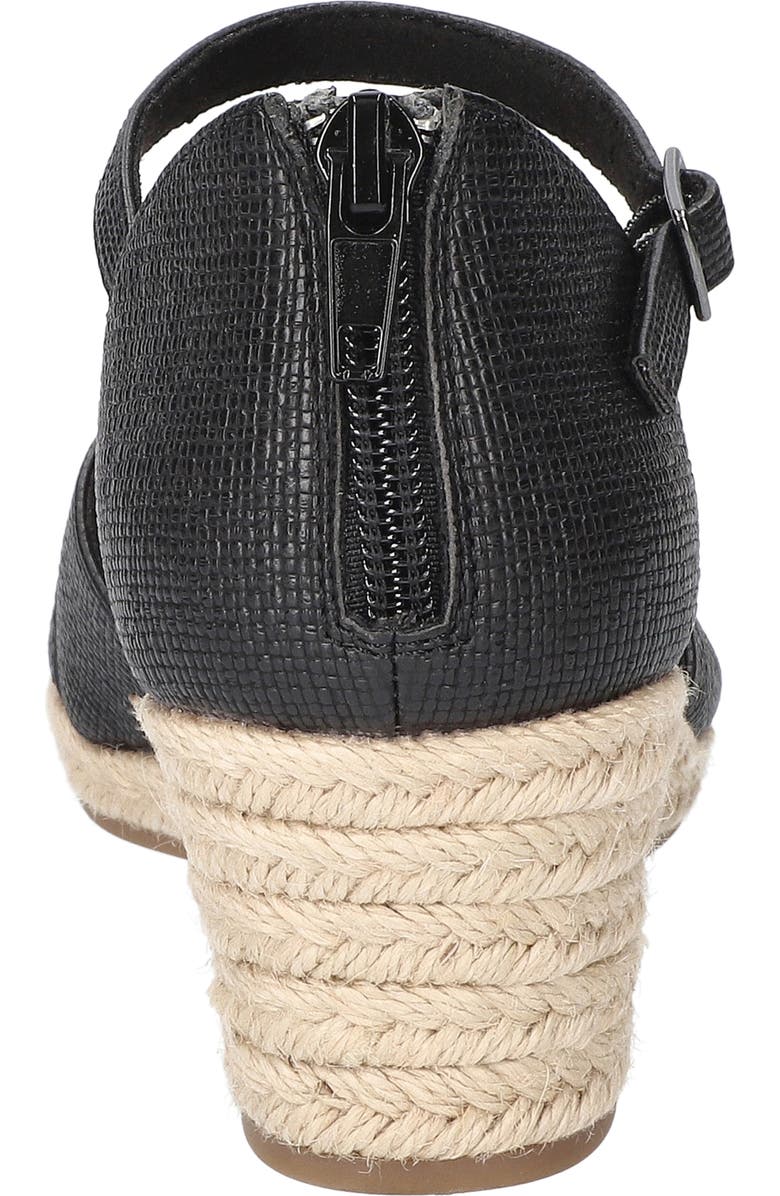 EASY STREET Coast Espadrille Wedge Sandal, Alternate, color, Black Linen Embossed