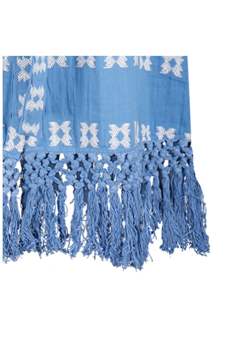Estelle Womens Fringed Shirtdress, Alternate, color, Sky Blue