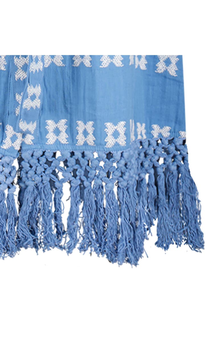 Mer St. Barth Estelle Womens Fringed Shirtdress, Alternate, color, Sky Blue