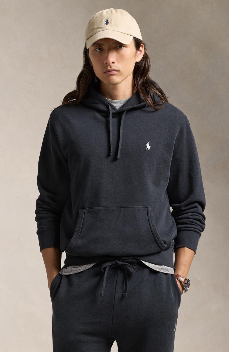 Polo Ralph Lauren Loopback Cotton Fleece Hoodie, Alternate, color, Polo Black