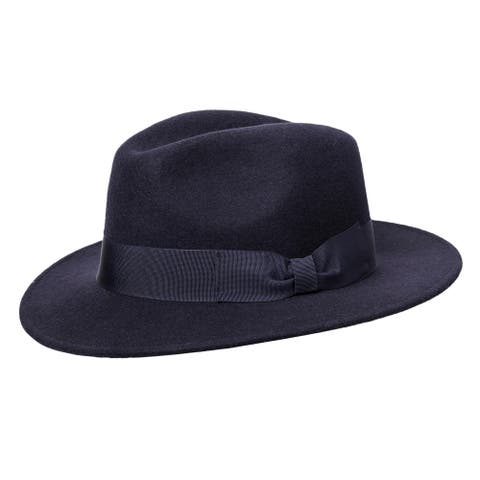 Men's Wool Fedora with Grosgrain Hatband