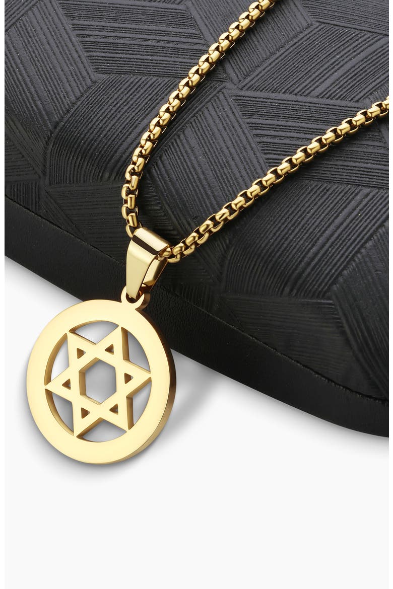 Star of David Pendant Necklace, Alternate, color, GOLD