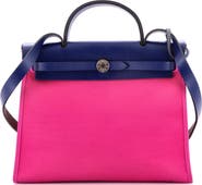 Pre-Owned Hermes Herbag Zip Leather and Toile 31