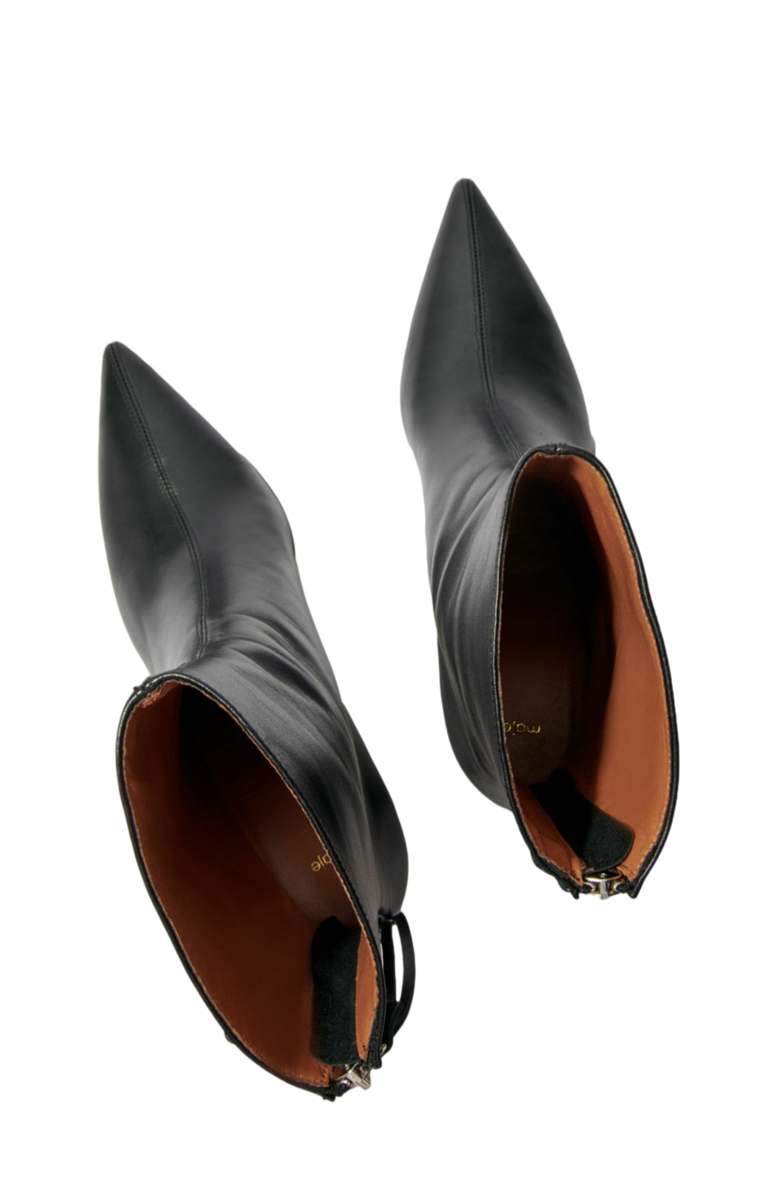 maje Leather ankle boots, Alternate, color, Black