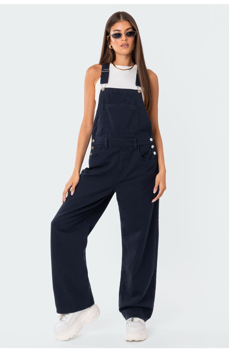 EDIKTED Sk8ter Wide Leg Denim Overalls, Alternate, color, Blue