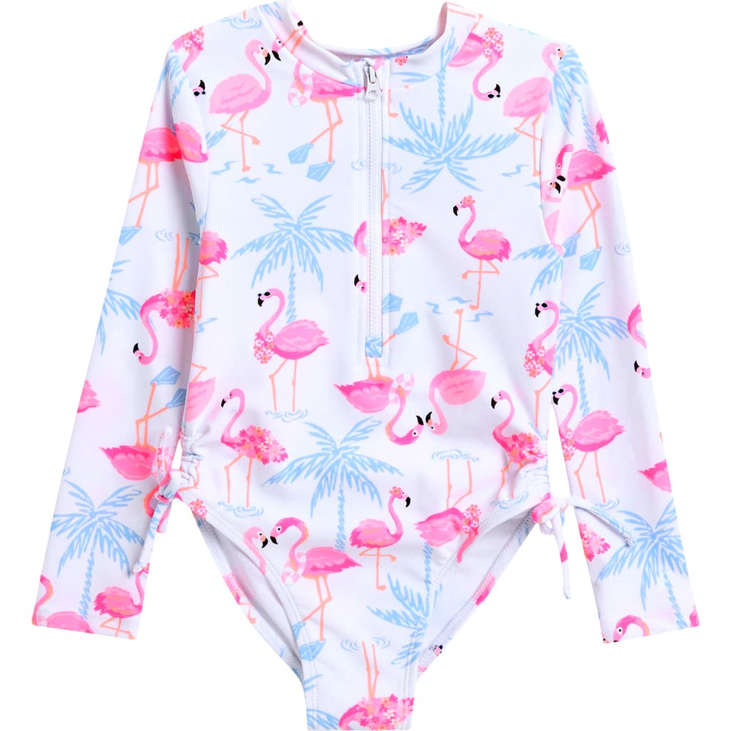 Shop Flapdoodles Kids' Long Sleeve Half Zip One-piece Swimsuit