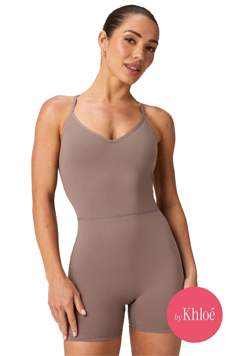 Women's Booty Scrunch PureLuxe V-Back Jumpsuit 4", Main, color, Desert Shadows