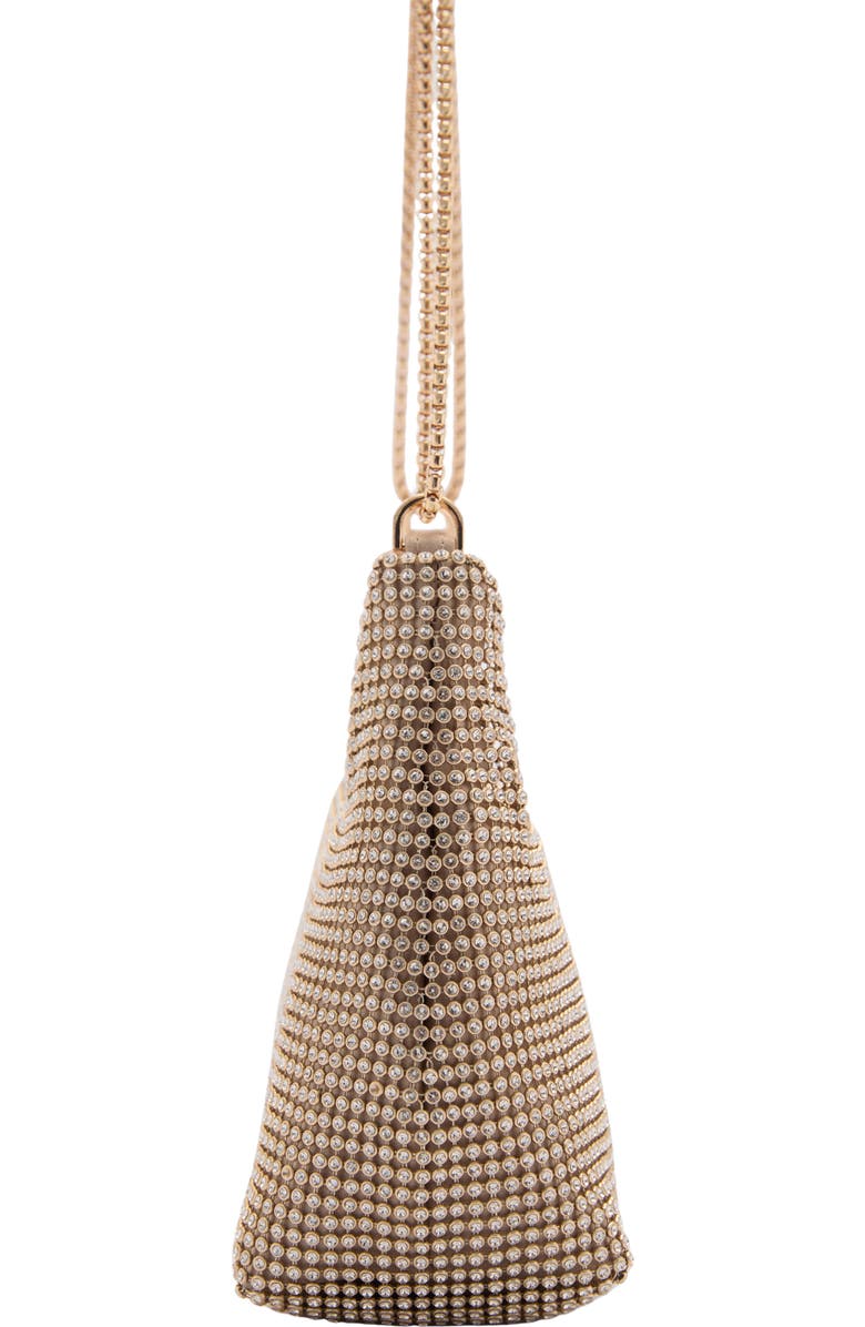 MANGO Chain Strap Crystal Shoulder Bag, Alternate, color, Gold