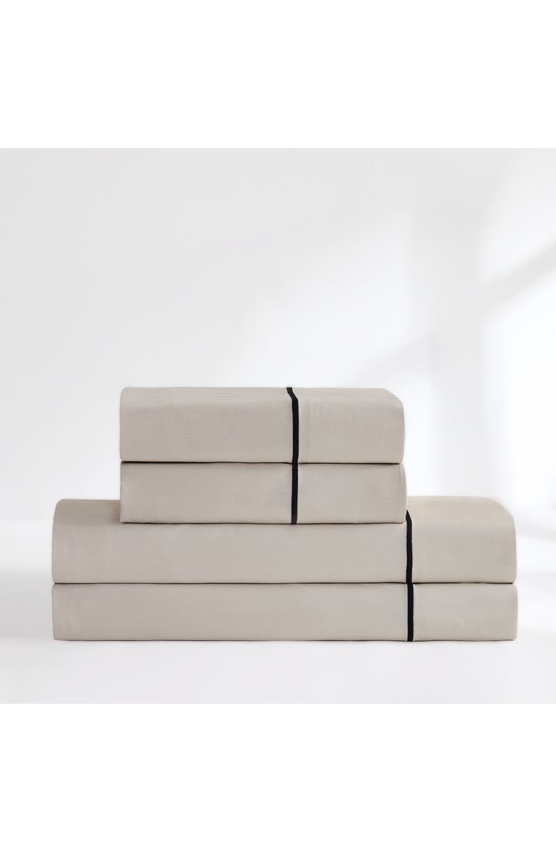 Chuks Collins x Lush Decor Linear Cotton Sheet Set, Alternate, color, French Oak