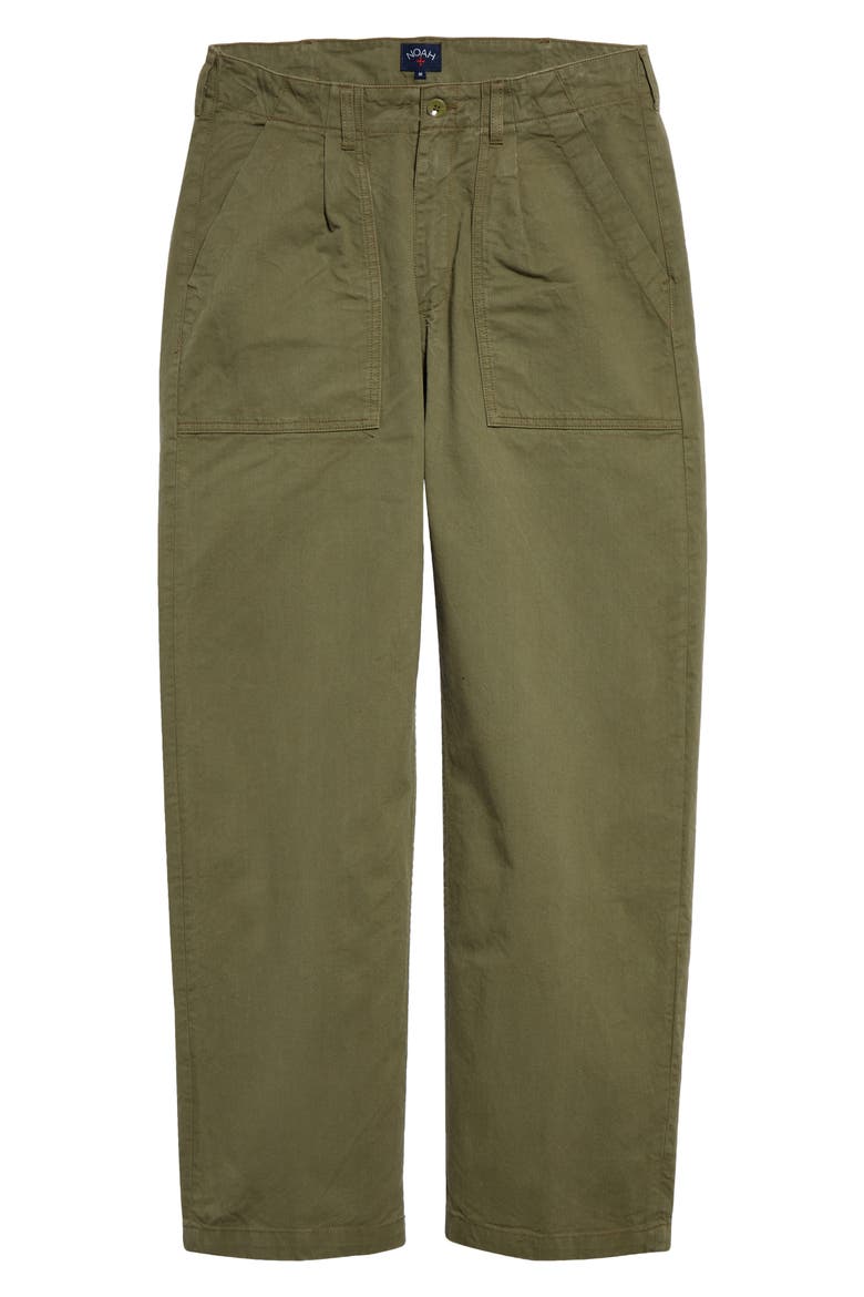 Pleated Cotton Twill Utility Pants, Alternate, color, ARMY GREEN