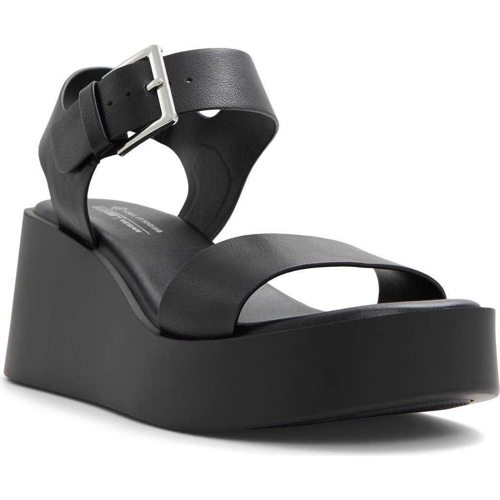Call It Spring By Aldo Merisa Platform Wedge Sandal in Open Black at Nordstrom, Size 5