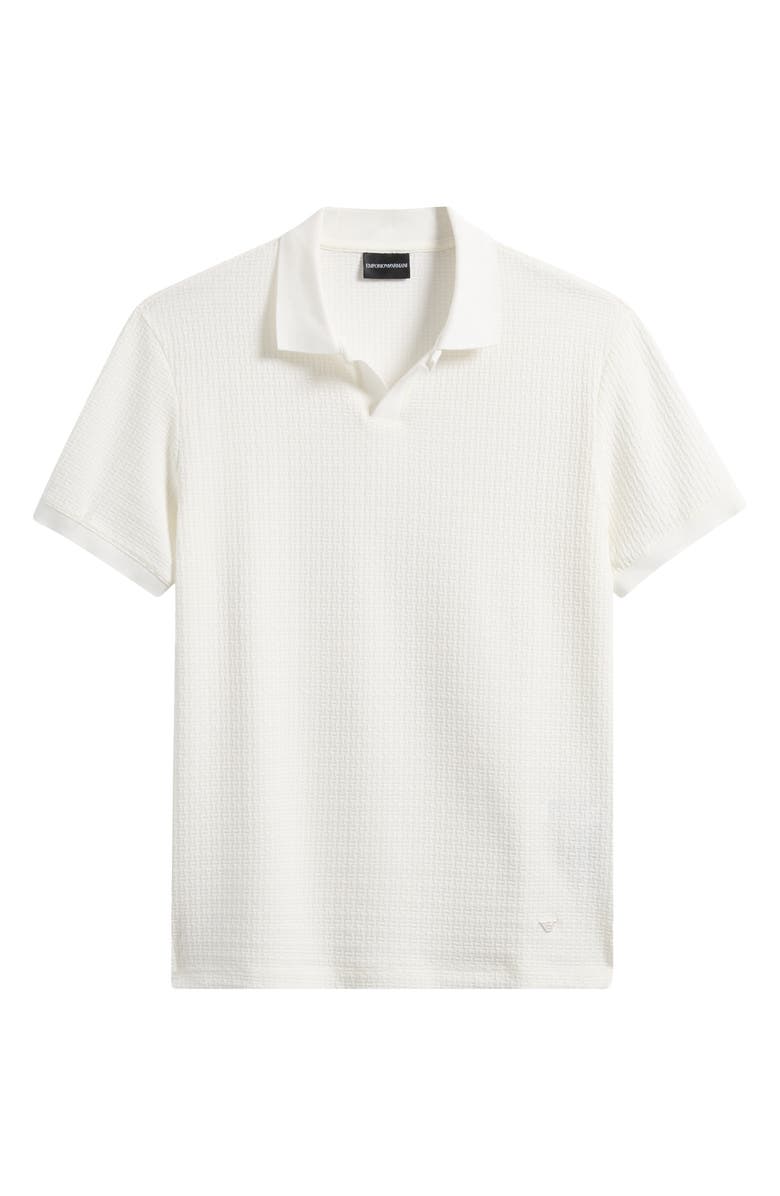 Emporio Armani Tonal Chain Polo Shirt, Alternate, color, Fancy White