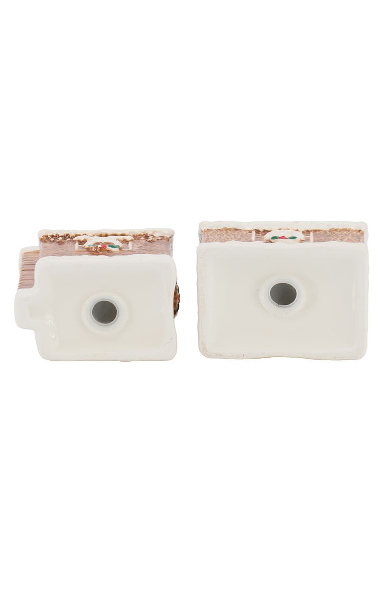 MARTHA STEWART Ceramic Gingerbread House Salt and Pepper Shaker Set, Alternate, color, Brown