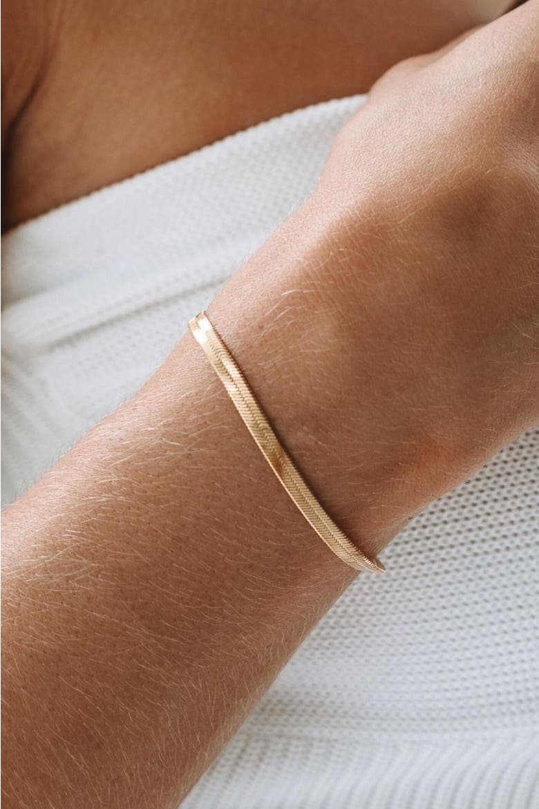 Kauai Herringbone Bracelet, Alternate, color, Gold