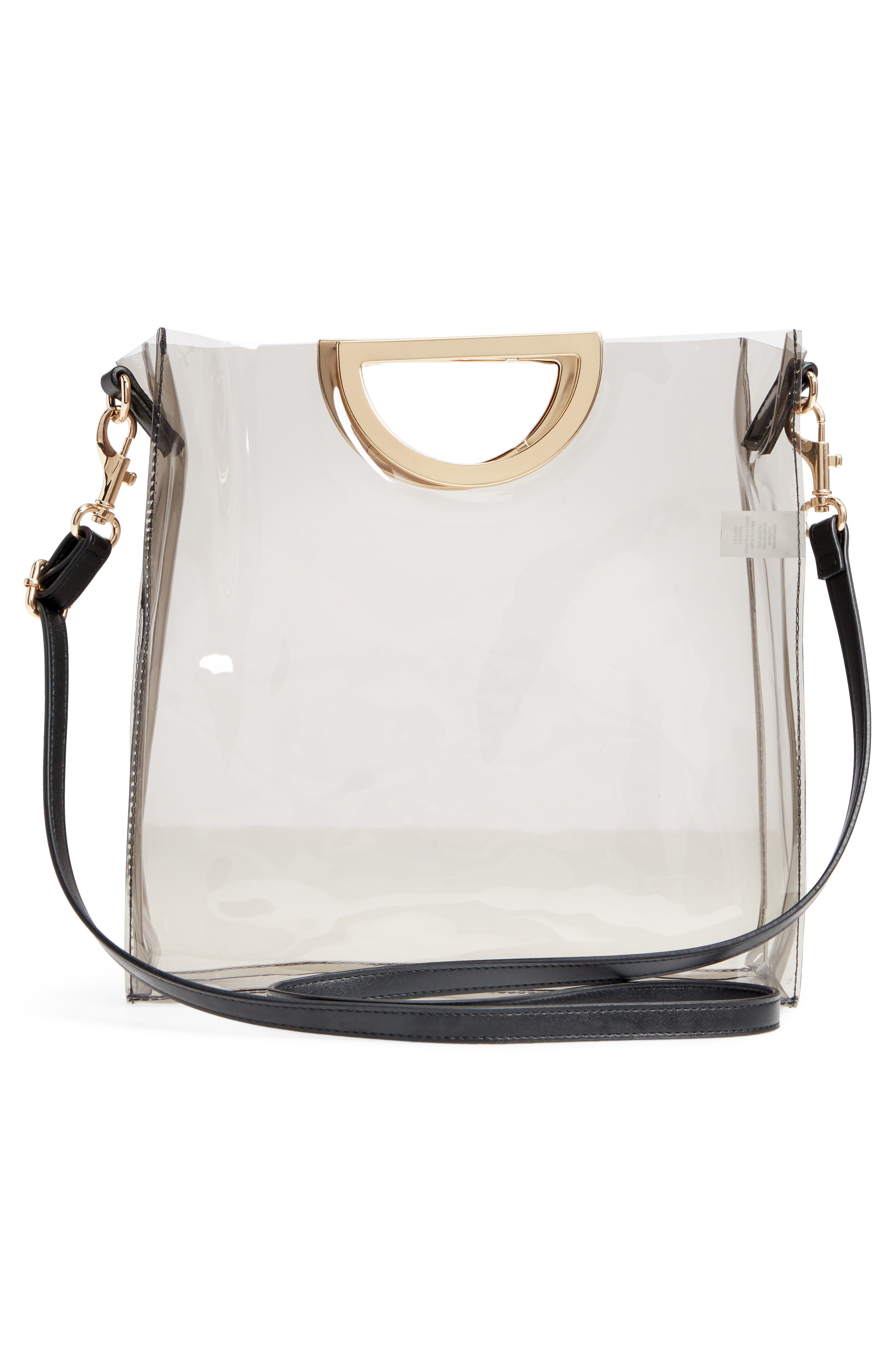BP. Mini Translucent Metal Handle Bag, Alternate, color, 