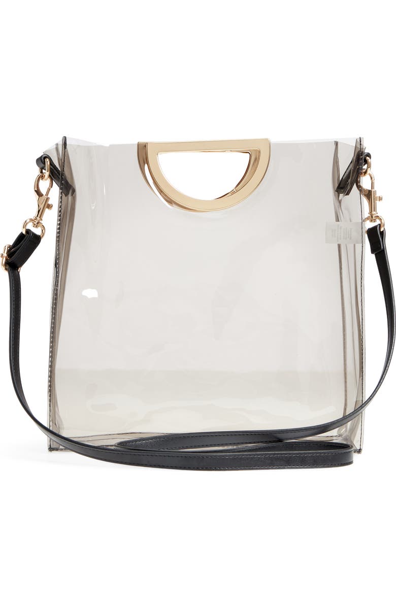 BP. Mini Translucent Metal Handle Bag, Alternate, color,
