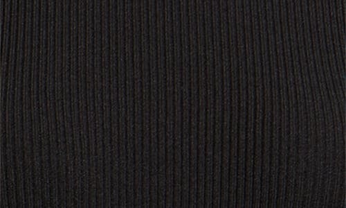 Elie Tahari The Miranda Long Sleeve Mixed Media Faux Leather Midi Dress In Black