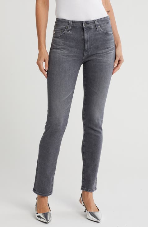 Mari High Waist Slim Straight Leg Jeans (Unpaved)