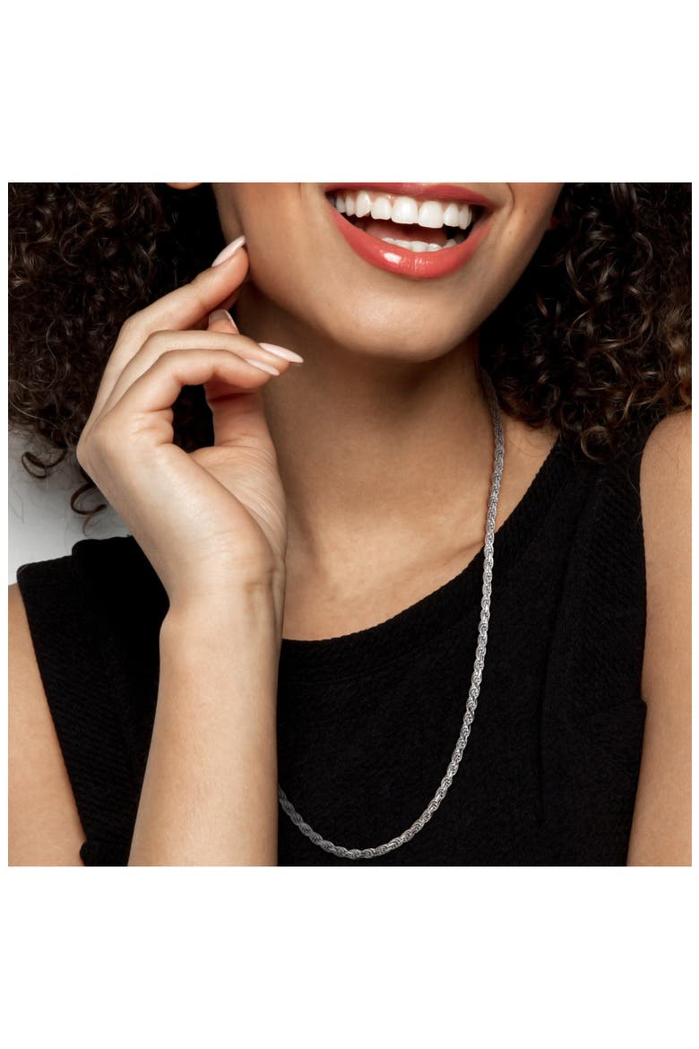 Diamond Cut Rope Chain Necklace, 3.1mm, Alternate, color, SILVER
