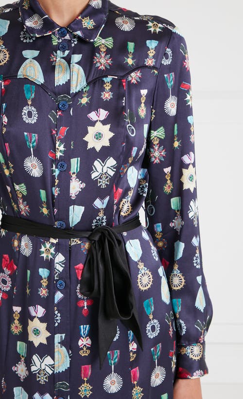 Temperley London Gloriette Printed Shirt Dress In Blue