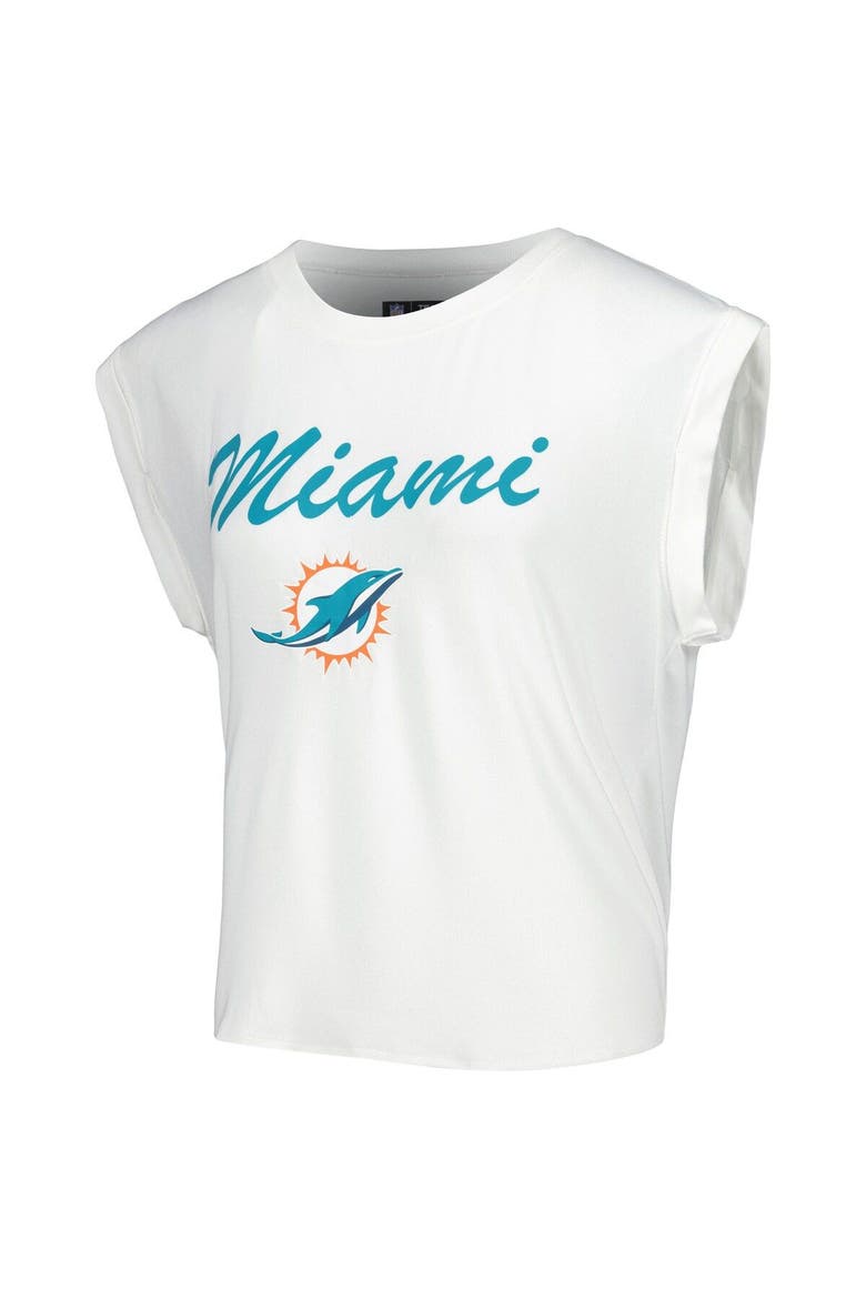 Women's Concepts Sport White/Cream Miami Dolphins Montana Knit T-Shirt & Shorts Sleep Set, Alternate, color, White