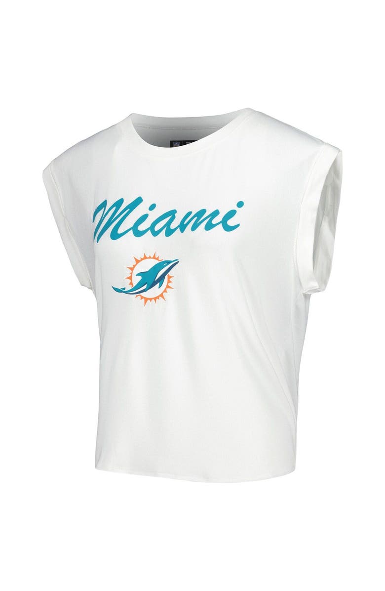 CONCEPTS SPORT Women's Concepts Sport White/Cream Miami Dolphins Montana Knit T-Shirt & Shorts Sleep Set, Alternate, color, White