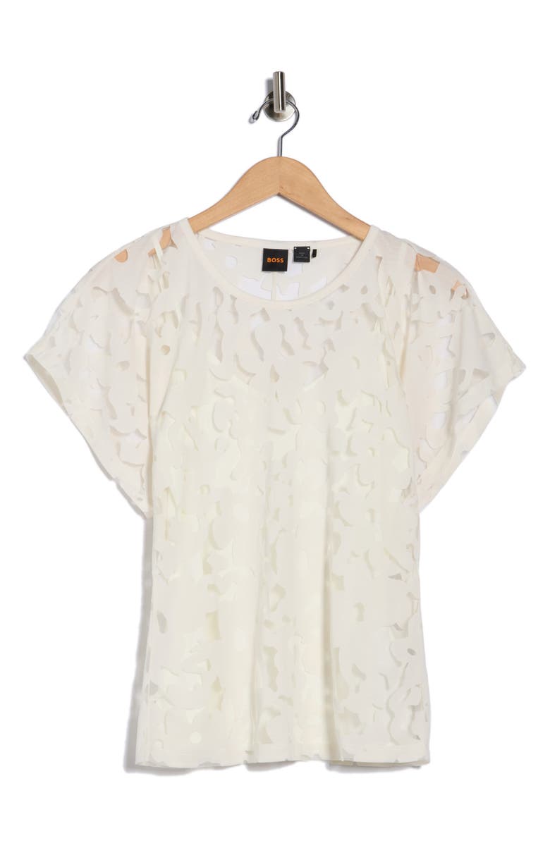 BOSS Orange Ebasi Floral Top, Alternate, color, Open White