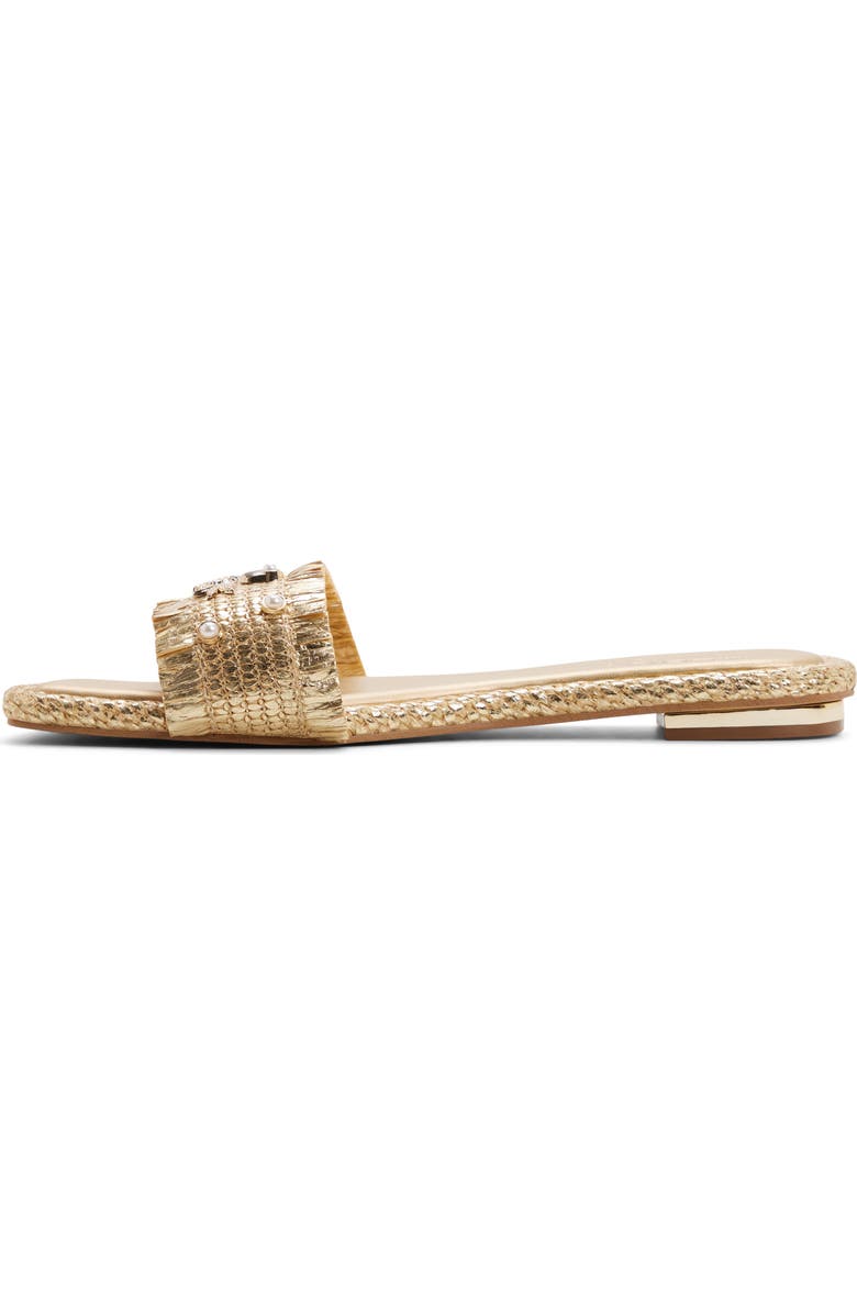 ALDO Aurana Embellished Slide Sandal, Alternate, color, Gold